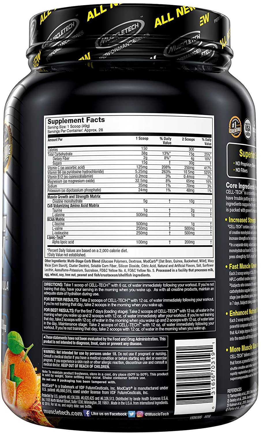 Muscletech Celltech-29Serv.-1.4KG-Orange