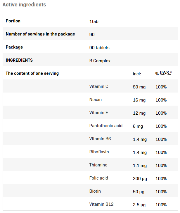 SFD Nutrition B Complex-90Serv.-90Tabs.