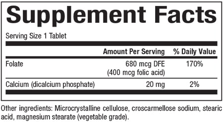 Natural Factors Folic Acid 400Mcg-90Serv.-90Tabs.