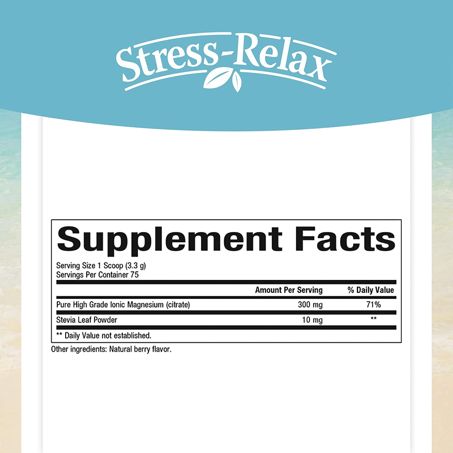 Natural Factors Stress-Relax Magnesium Citrate-75Serv.-250G-Berry Drink Mix