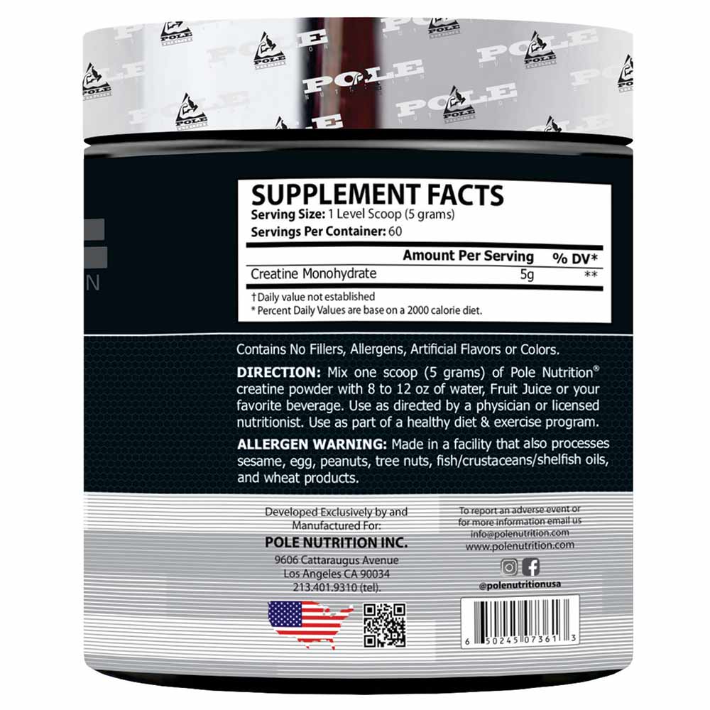Pole Nutrition Creatine Monohydrate-60Serv.-300G-Unflavoured