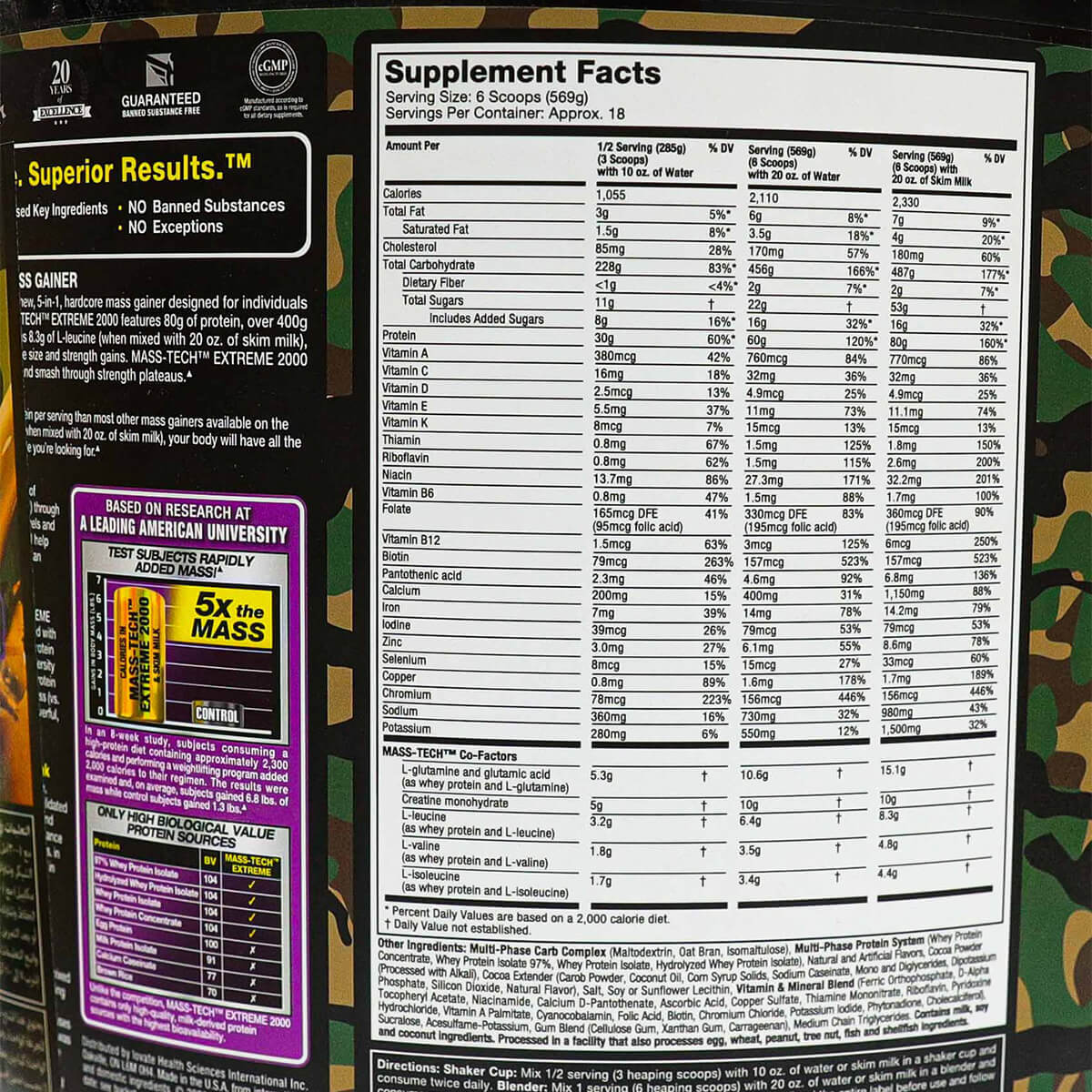 Masstech Extreme 2000-18Serv.-10KG-Vanilla Milkshake