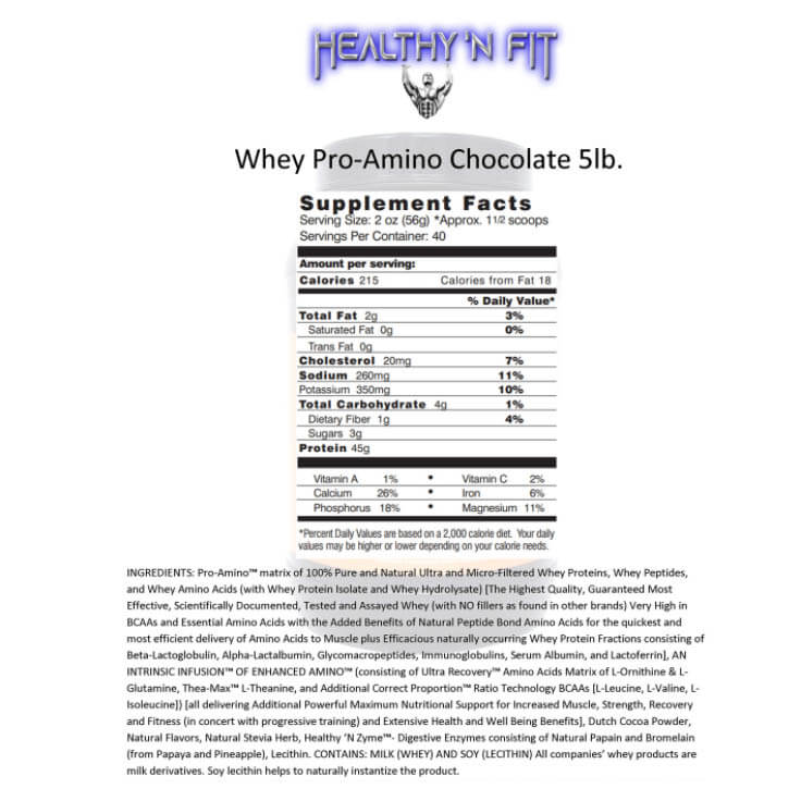 Healthy N' Fit 100% Whey Pro-Amino V2.0-40Serv.-2270G-Vanilla Ice Cream