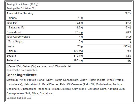 Mhp Maximum Whey Protein-62Serv.-2270G-Vanilla Ice Cream