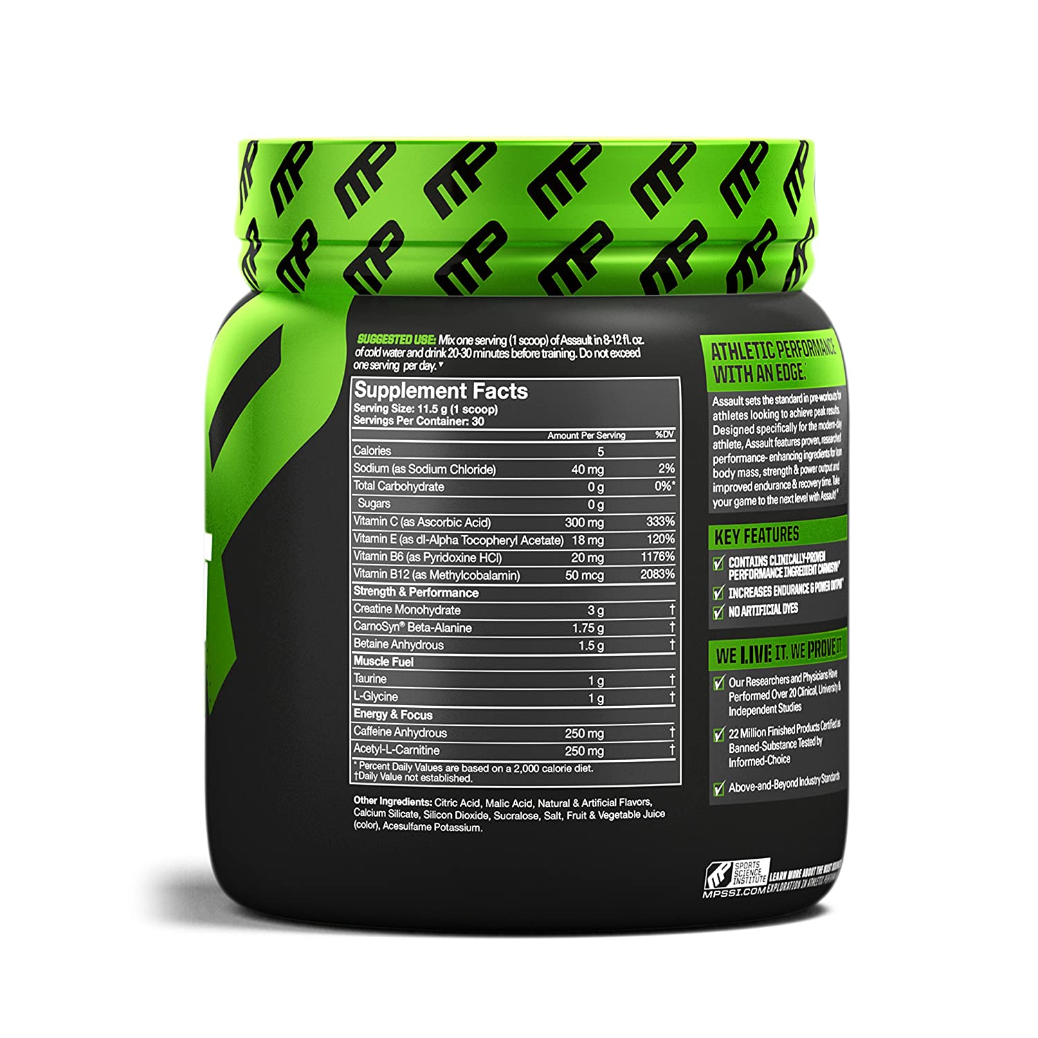 Muscle Pharm Assault Energy + Strength-30Serv.-345G-Watermelon