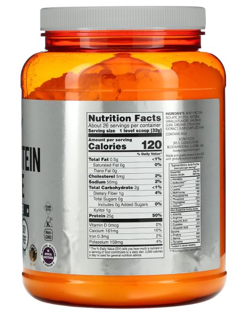 Now Sports Whey Protein Isolate-26Serv.-816G.-Creamy Vanilla