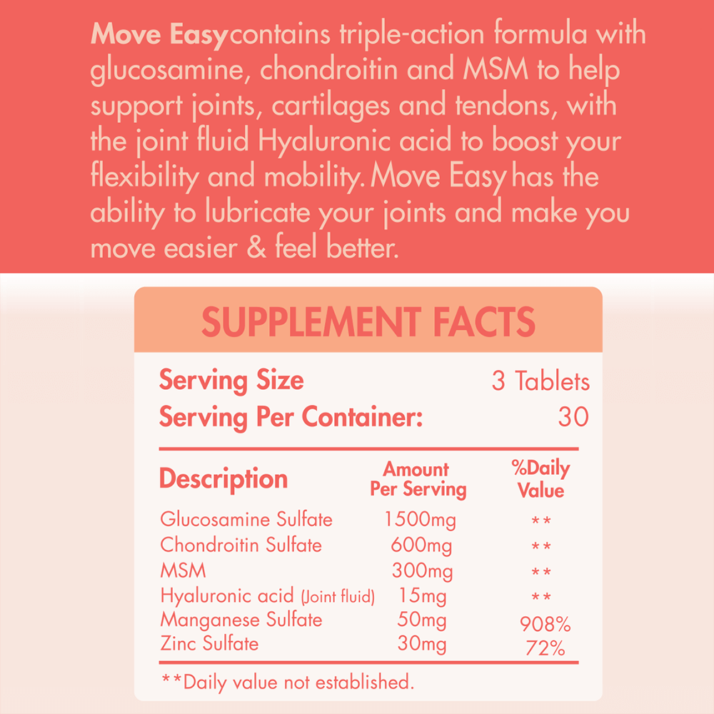 Organic Nation Super Strength Move Easy-30Serv.-90Coated Tablets