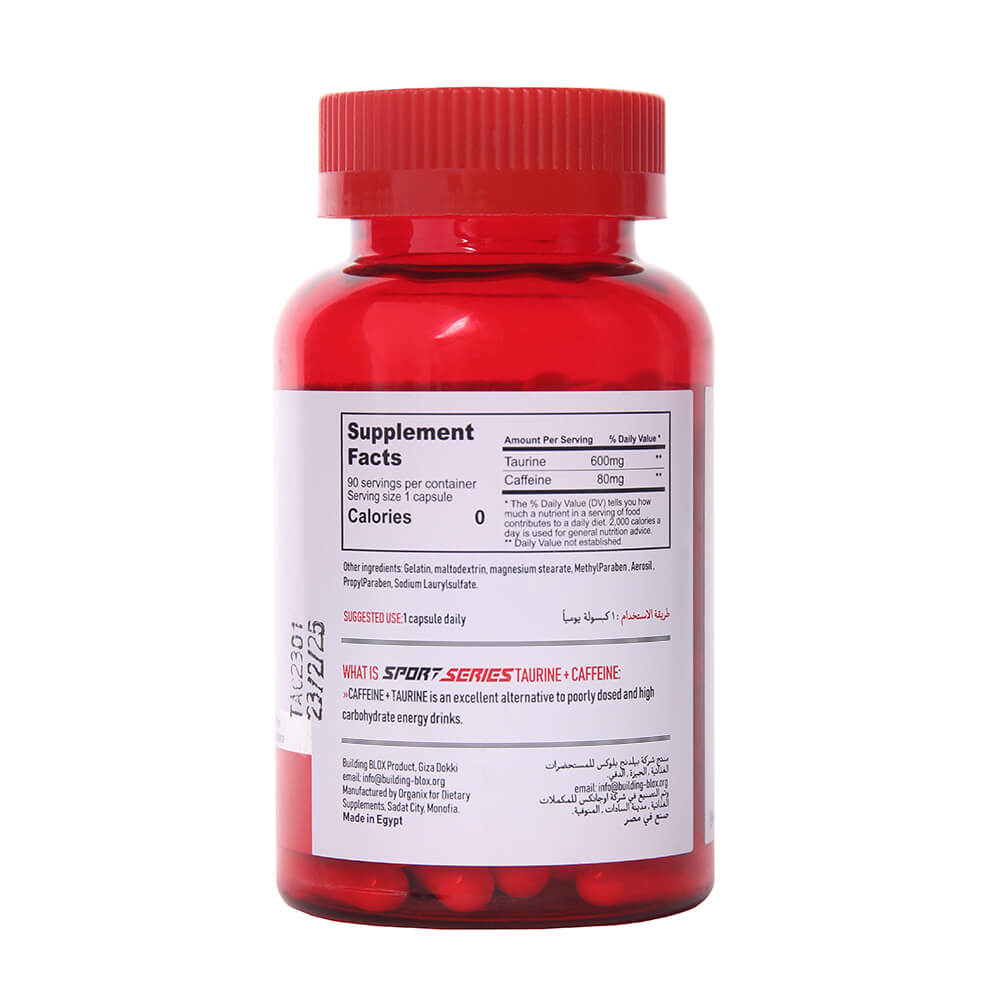 Building Blox Sport Series Taurine 600Mg +Caffeine 80Mg.-90Serv.-90Capsules