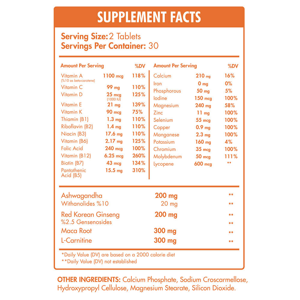 Max Muscle Mega Multi Sport For Men-30Serv.-60Coated Tablets