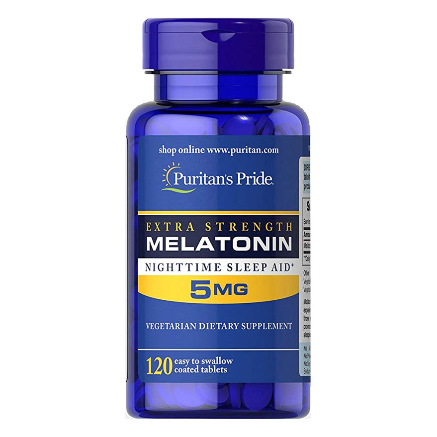 [025077157464] Puritan’s Pride Extra Strength Melatonin  5Mg Night Time Sleep Aid--120Serv.-120tabs.