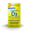 [035046092047] Windmill Sunshine In A Tablet Maximum Strength Vitamin D3 250mcg (10,000i.u) With Vitamin C-60Serv.-60Tabs.