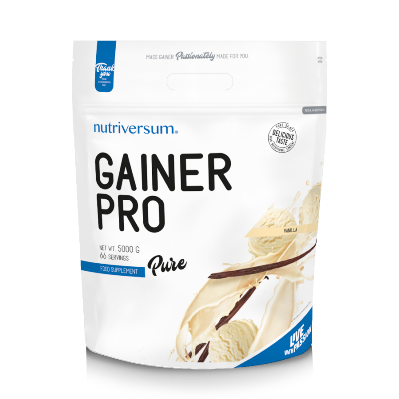 [5999564317974] Nutriversum Pure Gainer Pro-66Serv.-5000G-Vanilla