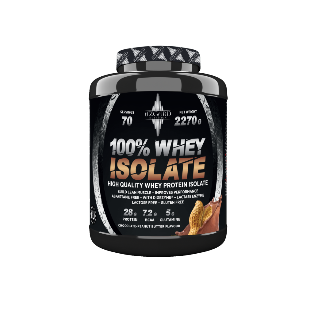 [5999569360418] Azgard Nutrition 100% Whey Isolate High Quality Whey Protein Isolate-70Serv.-2270G.-Chocolate-Peanut Butter