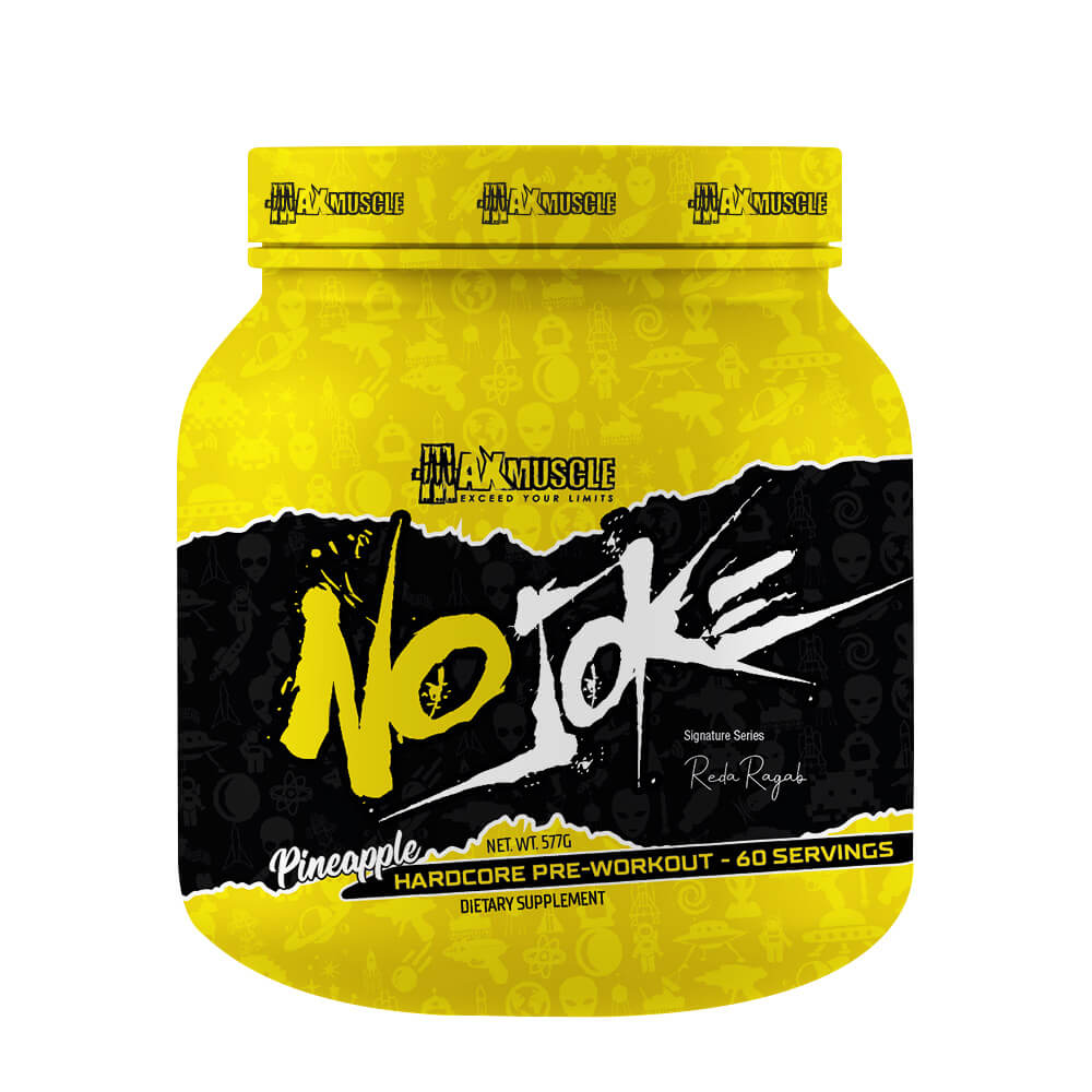 [6222023702080] Max Muscle No Joke Hardcore Pre-workout Reda Ragab Signature Series-60Serv.-577G.-Pineapple