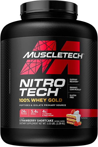 [631656710502] Muscletech Nitrotech 100% Whey Gold-77Serv.-2.51KG-Strawberry