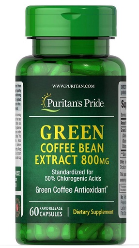 [025077529315] Puritan's Pride Green Coffee Bean 800Mg-60Serv.-60Tabs.