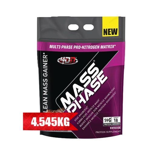 [6225000328013] 4 Dimension Nutrition Mass Phase-18Serv.-4.5KG-Chocolate