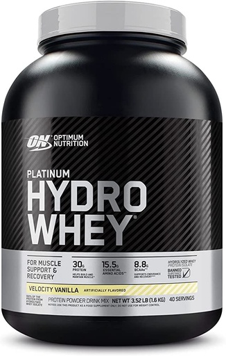 [748927026399] Optimum Nutrition Platinum Hydro Whey-40Serv.-1.6kg- Velocity Vanilla