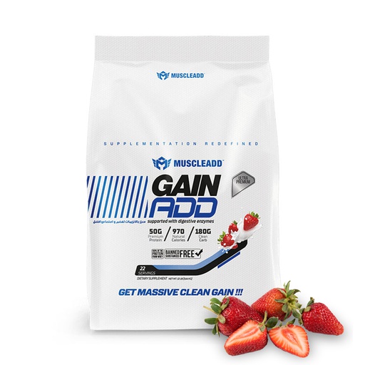 [6224009363605] Muscle Add Gain Add-22Serv.-5.44KG-Strawberry