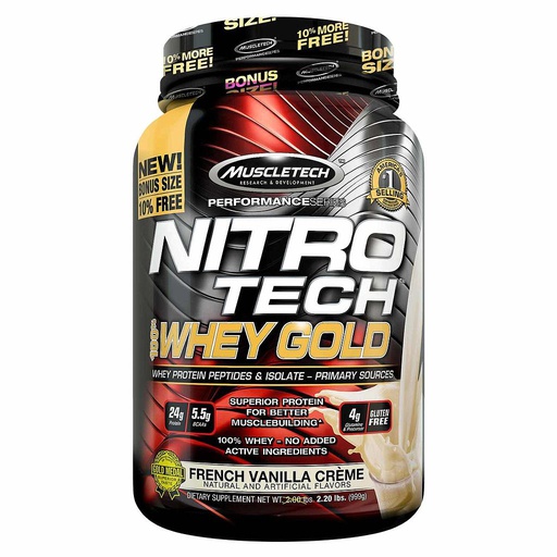 [631656710472] Muscletech Nitrotech Whey Gold-31Serv.-999G-French Vanilla Crème