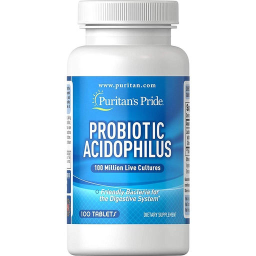 [074312126109] Puritan's Pride Probiotic Acidophilus-100Serv.-100Tabs.