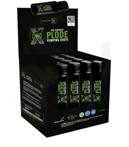 [655729445931] Supplement X Pre-Workout Xplode Pumping Shot-3Serv.-60Ml-Blueberry