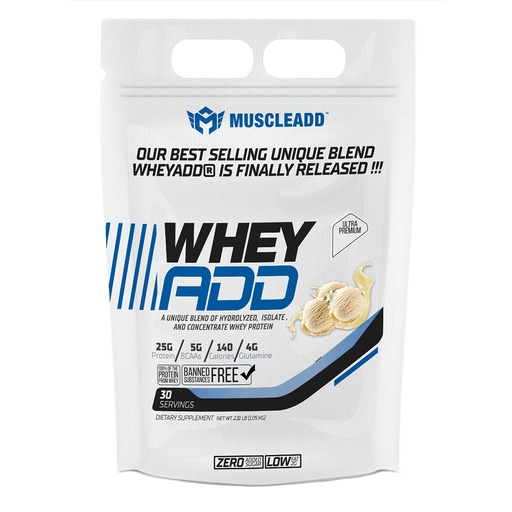 [6224009363780] Muscle Add Whey Add-30Serv.-1080G-Vanilla Ice Cream