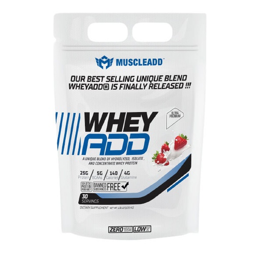 [6224009363698] Muscle Add Whey Add-30Serv.-1080G-Strawberry Ice Cream