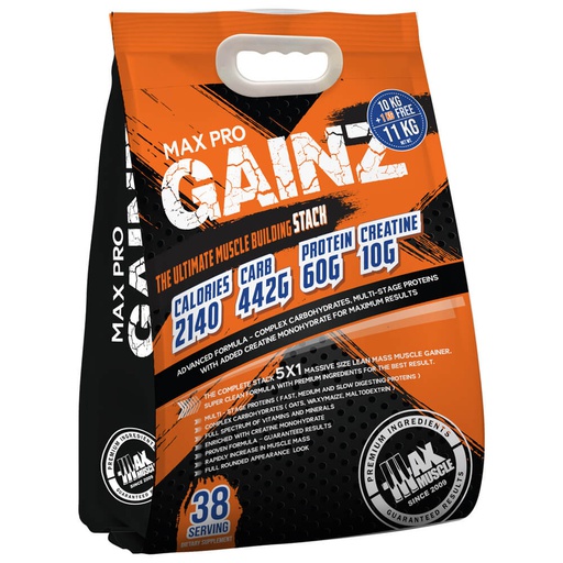 [6222023700369] Max Muscle Max Pro Gainz-38Serv.-11Kg-Banana