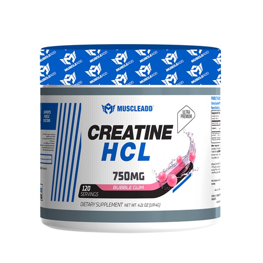 [6223007821056] Muscle add Creatine HCL-120Serv.-119.4G.-Bubble Gum