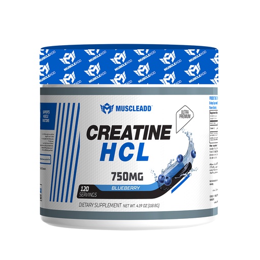 [6223007821049] Muscle add Creatine HCL-120Serv.-118.8G.-Blueberry