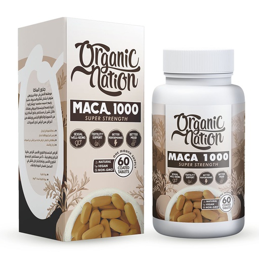 [6222023702004] Organic Nation Maca1000-30Serv.-60Coated Tablets