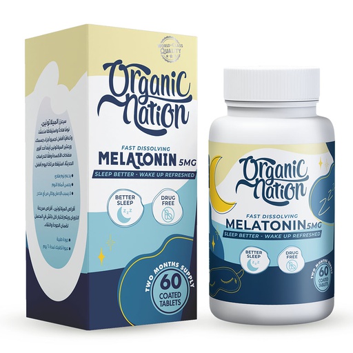 [6222023702349] Organic Nation Melatonin 5mg-60Serv.-60Coated Tablets