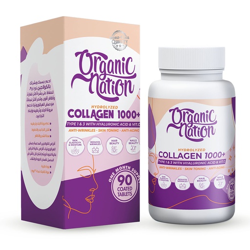 [6222023702363] Organic Nation Hydrolyzed Collagen 1000+-90Coated Tablets