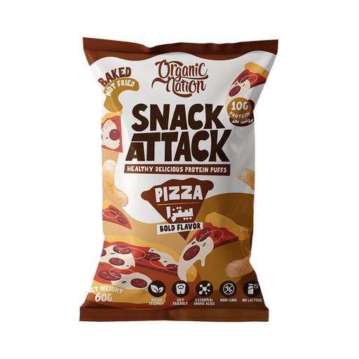 [6222023702295] Organic Nation Snack Attack Protein Puffs-1Serv.-60G.-Pizza