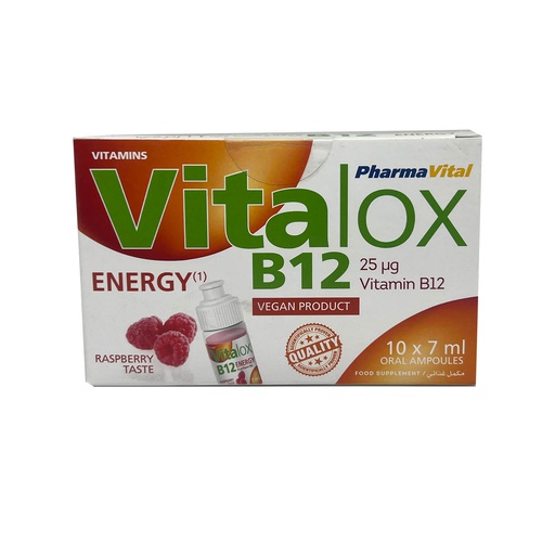 [4260754110080] Pharma Vital Vitamins Vitalox B12 Energy-10Serv.-10Oral Amp.-Raspberry