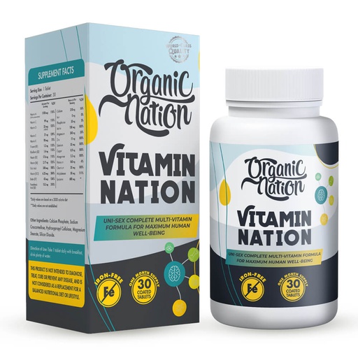 [6222023702806] Organic Nation Vitamin Nation-30Serv.30Coated Tablets